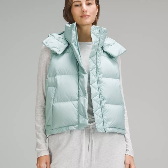 Lululemon Wunder Puff 600 Cropped Vest Sz 8 *RARE* color -Frosted Jade NWT - Picture 8 of 17